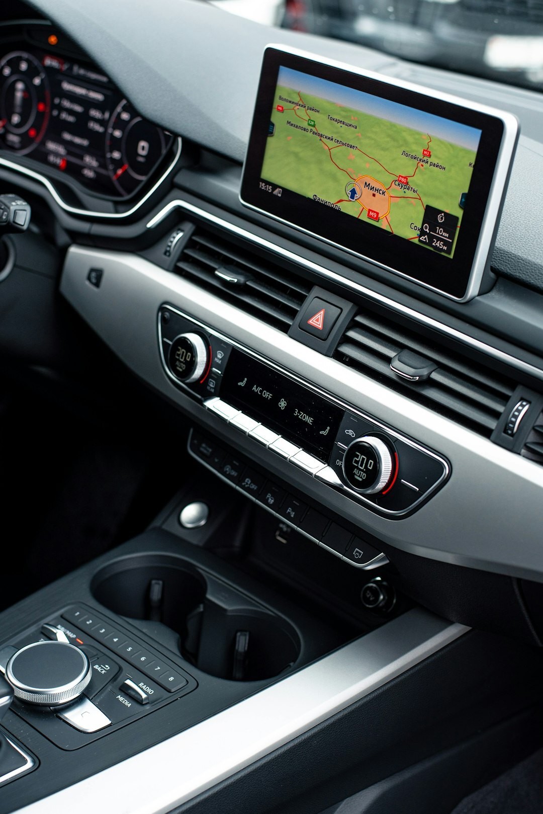 car dashboard with navigation