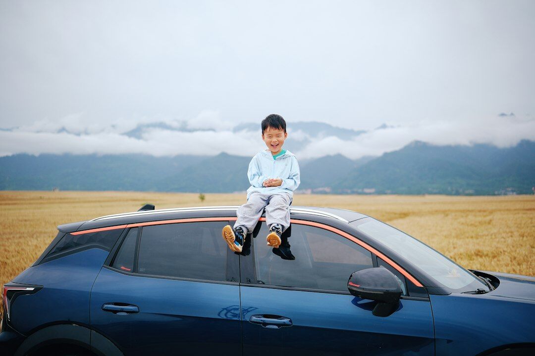 family car on road