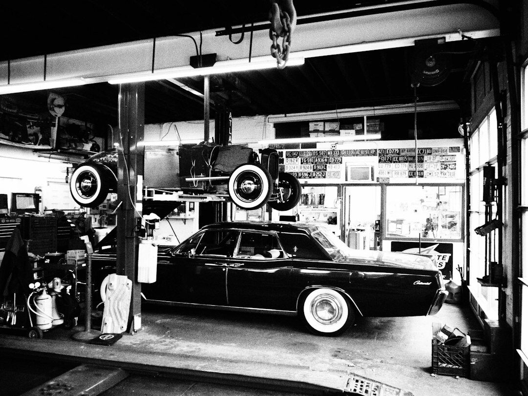 Weathered classic automobile that has survived decades in a family workshop